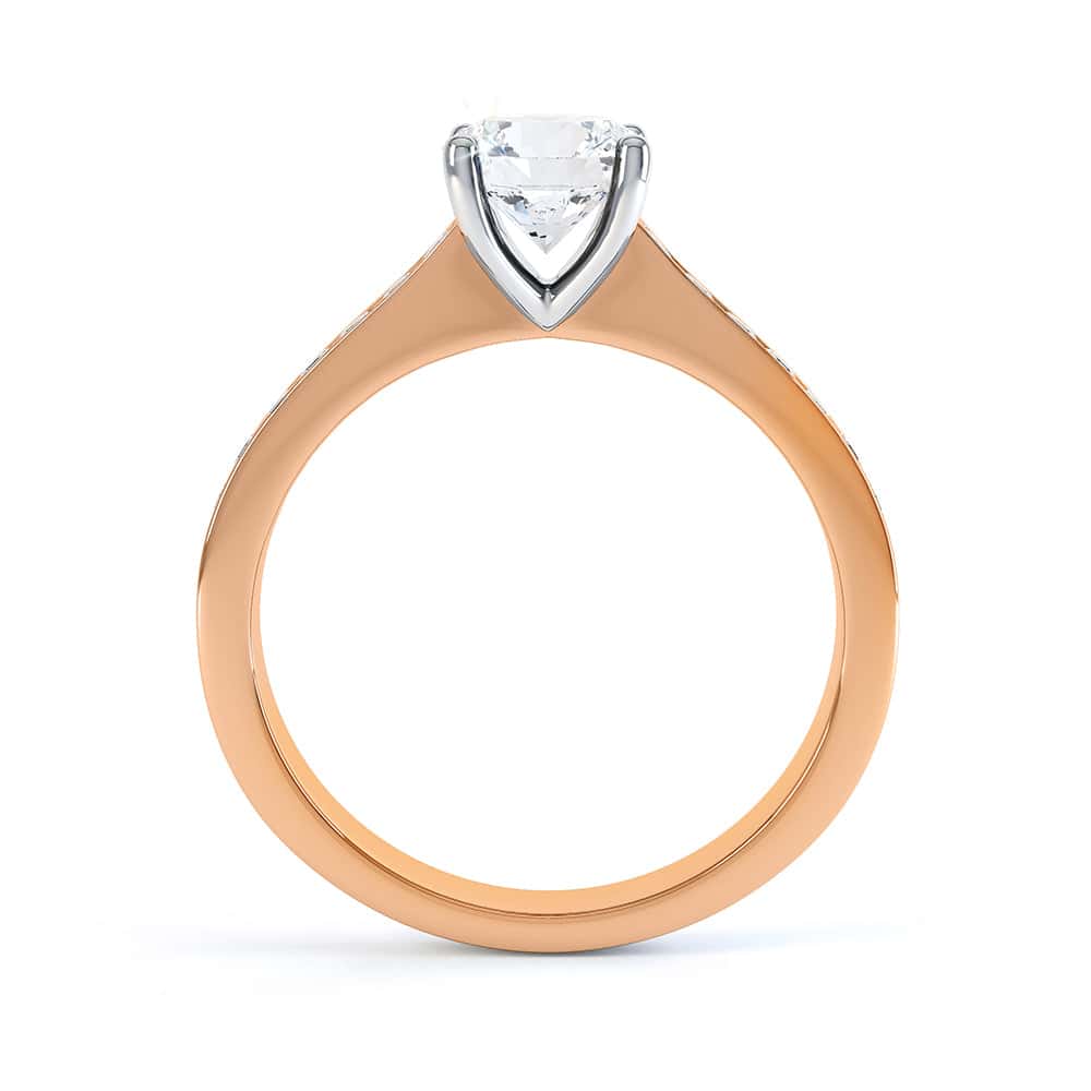 Round Brilliant Cut Centre Stone, Four Claw, Parallel Channel Set Shoulders, Diamond Engagement Ring - Image 9